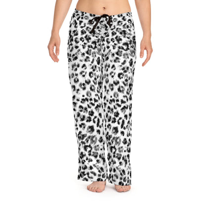 women's pajama pants polyester xhilaration Snow Leopard White pull-on  Bottoms